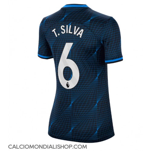 Maglie da calcio Chelsea Thiago Silva #6 Seconda Maglia Femminile 2023-24 Manica Corta